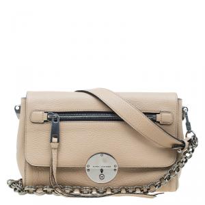 Pre Owned Marc Jacobs Beige Pebbled Leather Small Big Apple Gotham Shoulder Bag