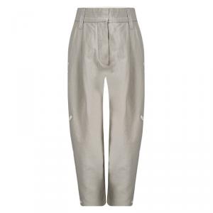 Marc Jacobs Beige Embellished Bird Motif Wide Leg Three Quarter Pants L