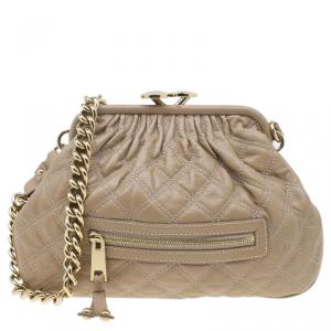 Pre Owned Marc Jacobs Nude Quilted Leather Little Stam Shoulder Bag