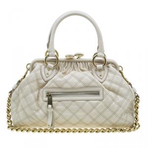Marc Jacobs Beige Quilted Leather Stam Shoulder Bag