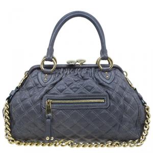 Pre Owned Marc Jacobs Grey Quilted Leather Stam Shoulder Bag