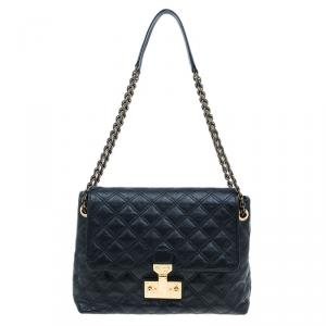 Pre Owned Marc Jacobs Black Quilted Leather XL Baroque Single Shoulder Bag