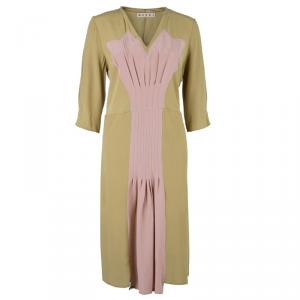 Pre Owned Marni Nude Silk Dress M
