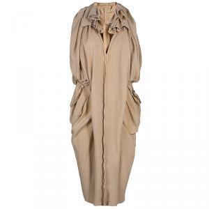 Marni Nude Silk Gathered Sleeveless Dress S