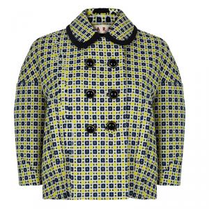 Pre Owned Marni Yellow Woven Cropped Jacket M