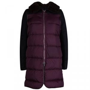 Marni Burgundy Quilted Lamb Shearling Trimmed Jacket S