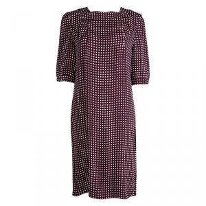 Marni Checkered Print Short Sleeve Shift Dress M