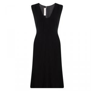 Pre Owned Marni Black Asymmetric Sleeveless V-Neck Dress L