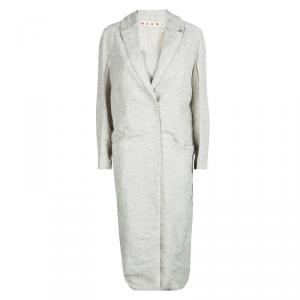 Marni  Cream Textured Duster Overcoat S