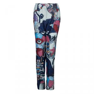 Mary Katrantzou Multicolor Print Textured Safari Trousers M