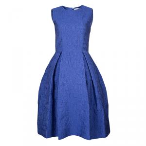 Mary Katrantzou Blue Textured Sleeveless Pocket Dress M