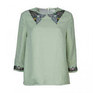 Mary Katrantzou Mint Green Embellished Spellbound Top M