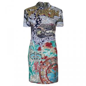 Mary Katrantzou Multicolor Embellished Short Sleeve Dress M