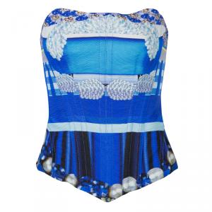 Mary Katrantzou Blue Printed Corset M