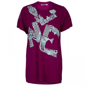 Mary Katrantzou Pink Lace Patch T Shirt L