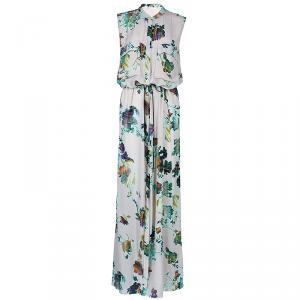 Matthew Williamson Beige Printed Maxi Shirt Dress L