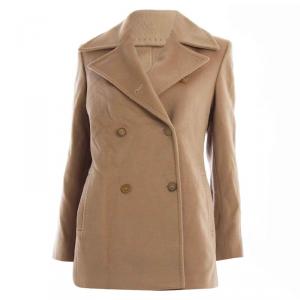 Pre Owned Max Mara Camel Brown Wool Blazer S