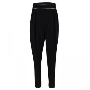 Max Mara Black Pleated High Waist Trousers M