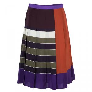 Pre Owned Max Mara Colorblock Knee Length Skirt L