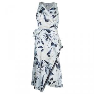 Pre Owned Max Mara Floral Silk Wrap Dress M