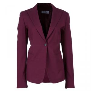 Pre Owned Max Mara Maroon Tailored Blazer L