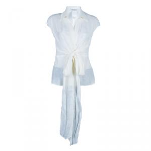 Pre Owned Max Mara White Tie Front Top M