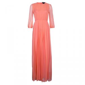 Pre Owned Max Mara Salmon Pink Chiffon Dress XS
