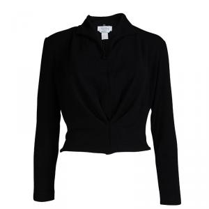 Max Mara Black Knit Long Sleeve Crop Top S