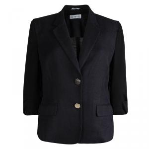 Max Mara Black Contrast Sleeve Detail Blazer L