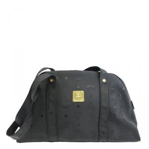 Pre Owned MCM Black Visetos Nylon Heritage Shoulder Bag