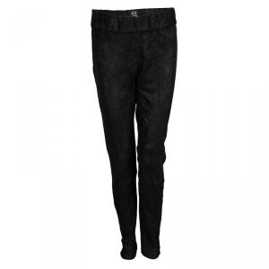 McQ by Alexander McQueen Black Lambskin Suede Elasticized Waist Pants M