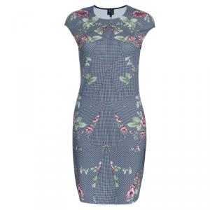 Pre Owned McQ By Alexander McQueen Kaleidoscope Antique Rose Print Dress XL