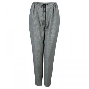 McQ by Alexander McQueen Black and White Houndstooth Wool Trousers S