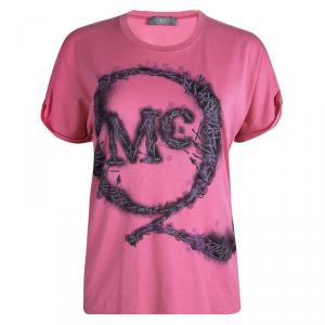 McQ By Alexander McQueen Pink Logo Printed T-Shirt S
