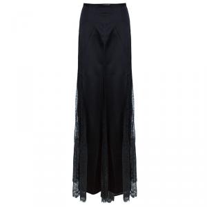 Michael Kors Black Lace Godet Maxi Skirt M