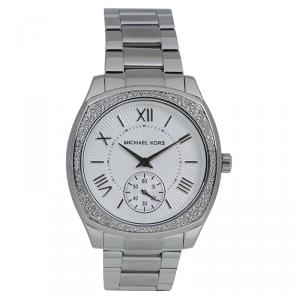 Pre Owned Michael Kors Silver Stainless Steel Bryn MK6133 Women's Wristwatch 40MM