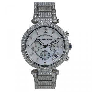 Michael Kors Silver Stainless Steel Crystal Parker MK5572 Women's Wristwatch 39MM