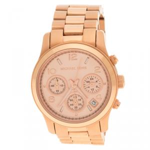 Pre Owned Michael Kors Rose Gold Plated Steel Women's Wristwatch 38 mm