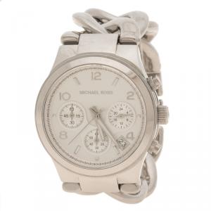 Michael Kors Silver Stainless Steel Chronograph Women's Wristwatch 38 mm