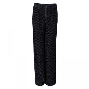Pre Owned Missoni Black Metallic Zig-Zag Wide Leg Trousers S