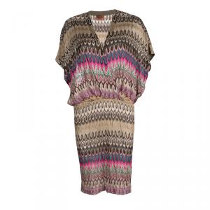 Missoni Multicolor Patterned Perforated Knit Beach Dress L