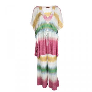 Missoni Mare Multicolor Chevron Knit Kaftan Top and Pants Set S