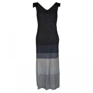 Missoni Textured Lurex Knit Scoop Back Detail Sleeveless Maxi Dress S