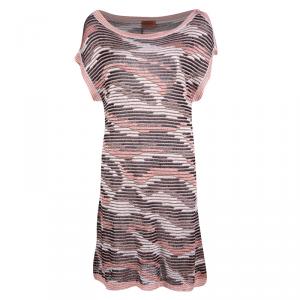 Pre Owned Missoni Multicolor Patterned Lurex Knit Detail Tunic L