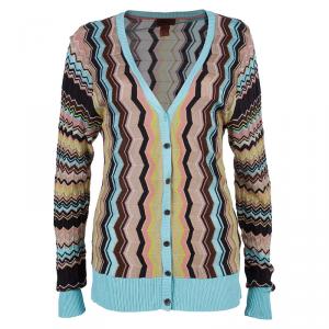 Pre Owned Missoni Printed Waves Cardigan XL