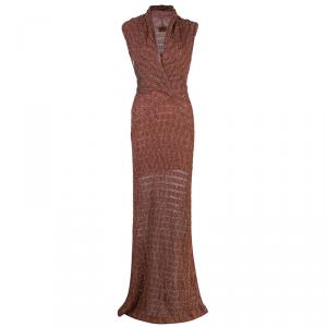 Pre Owned Missoni Mahogany Metallic Knit Gown S
