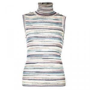 Pre Owned Missoni Multicolor Turtleneck Top M