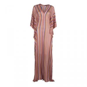 Pre Owned Missoni Multicolor Striped Lurex Knit Kaftan S