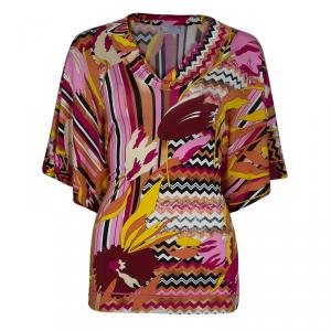 Pre Owned Missoni Multicolor Short Sleeve Top M