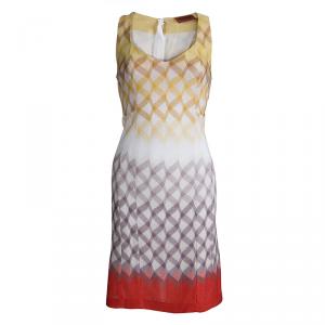 Pre Owned Missoni Multicolor Argyle Pattern Sleeveless Knit Dress S